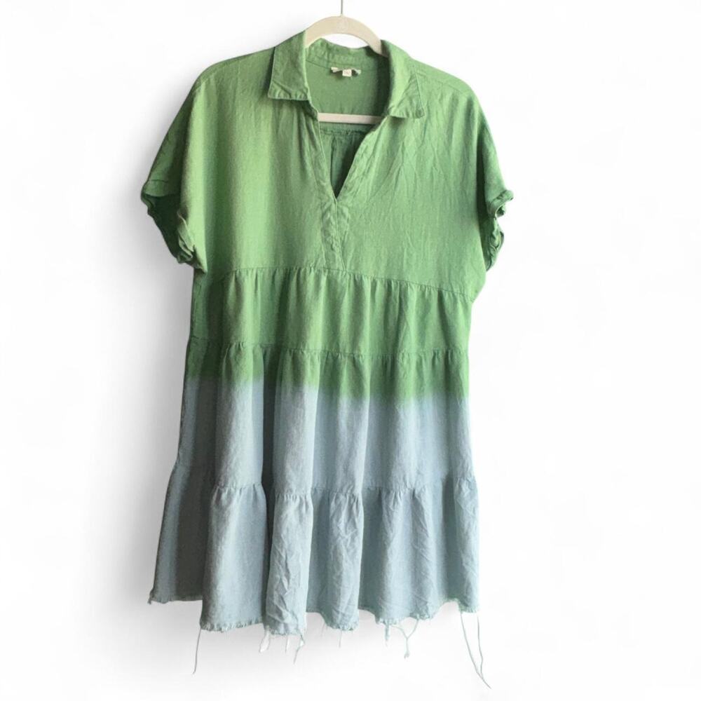 Umgee large ombre dress with ruffle trim